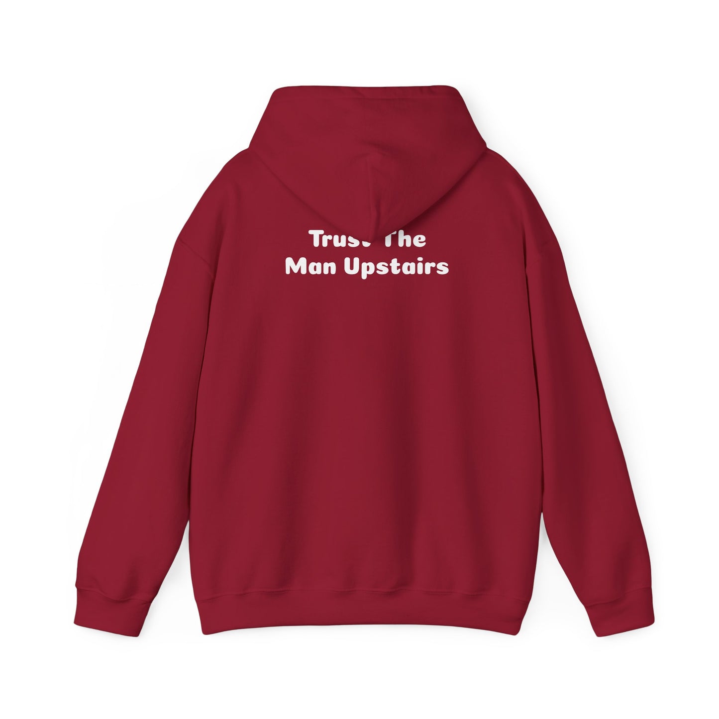 Trust The Man Upstairs Hoodie Red, Yellow And Blue